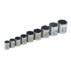 Craftsman 1 in. S X 3/8 in. drive S SAE 12 Point Socket Set 9 pc