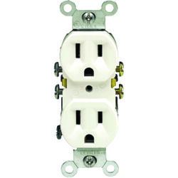 Leviton 15 amps 125 V Duplex White Outlet 5-15R 1 pk