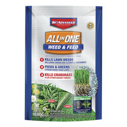 BioAdvanced 22-0-4 Weed & Feed Lawn Fertilizer For Multiple Grasses 10000 sq ft 24 cu in