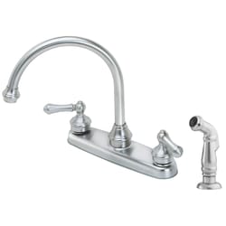 Pfister Savannah Two Handle Stainless Steel Kitchen Faucet Side Sprayer Included