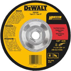 DeWalt High Performance 7 in. D X 1/4 in. thick T X 5/8 in. S Metal Grinding Wheel 1 pc