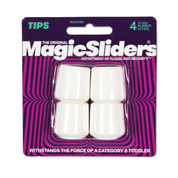 Magic Sliders Rubber Leg Tip White Round 7/8 in. W 4 pk