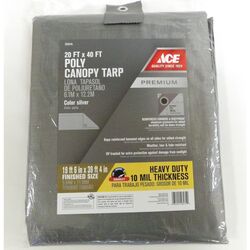 Ace 40 ft. W X 20 ft. L Heavy Duty Polyethylene Canopy Tarp Silver