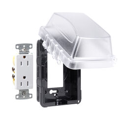 TayMac 6 in. Rectangle Thermoplastic GFCI Outlet Kit