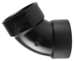 Charlotte Pipe 2 in. Hub T X 2 in. D Hub ABS 60 Degree Elbow