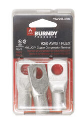 Burndy Insulated Wire Ring Terminal Silver 3 pk