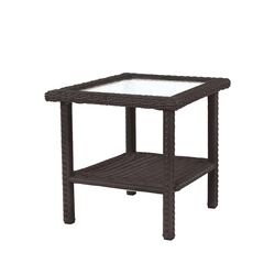 Living Accents Prescott Square Brown Glass Side Table