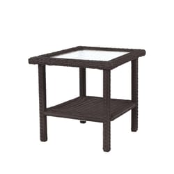 Living Accents Prescott Square Brown Glass Side Table