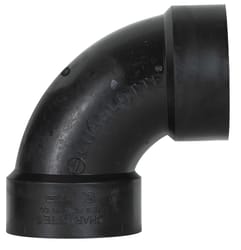 Charlotte Pipe 3 in. Hub T X 3 in. D Hub ABS 90 Degree Elbow