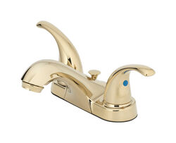 OakBrook Pacifica Polished Brass Two Handle Lavatory Pop-Up Faucet 4 in.