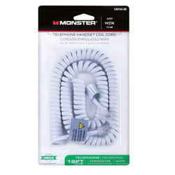 Monster Cable Just Hook It Up 12 ft. L White Telephone Handset Coil Cord