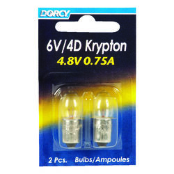 Dorcy 6V/4D Krypton Flashlight Bulb 2.2 V Bayonet Base