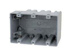 Madison Electric Smart Box 3.75 in. Rectangle PVC 3 gang Electrical Box Gray