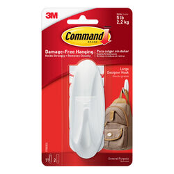 3M Command Large Plastic Designer Hook 4-1/8 in. L 1 pk