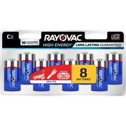 Rayovac High Energy C Alkaline Batteries 8 pk Carded