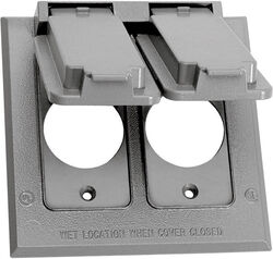 Sigma Electric Square Metal 2 gang 15/20 Amp Receptacle Cover For Wet Locations