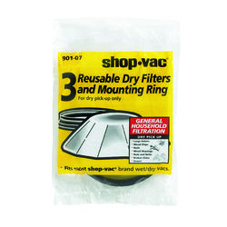 Shop-Vac 8.5 in. L X 0.25 in. W Wet/Dry Vac Reusable Dry Filter 3 pk