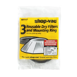 Shop-Vac 8.5 in. L X 0.25 in. W Wet/Dry Vac Reusable Dry Filter 3 pk