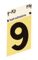 Hy-Ko 1-1/2 in. Black Aluminum Self-Adhesive Number 9 1 pc