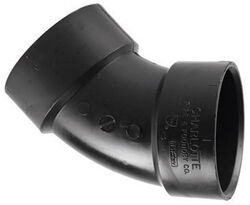 Charlotte Pipe 3 in. Hub T X 3 in. D Hub ABS 45 Degree Elbow