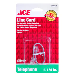 Ace 5.3 ft. L Silver Modular Telephone Line Cable