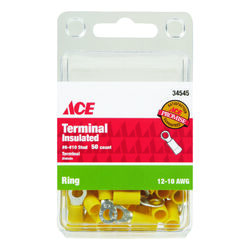 Ace Insulated Wire Ring Terminal Yellow 50 pk