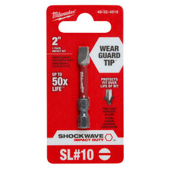 Milwaukee SHOCKWAVE Slotted 1/4 in. S X 2 in. L Impact Power Bit Steel 1 pc