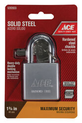 Ace 1-13/16 in. H X 1-3/4 in. W X 3/4 in. L Steel Double Locking Padlock 1 pk