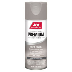 Ace Premium Matte Deep Greig Matte Paint + Primer Spray Paint 12 oz