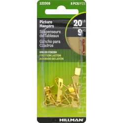 Hillman AnchorWire Brass-Plated Gold Conventional Picture Hanger 20 lb 8 pk
