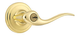 Kwikset SmartKey Tustin Polished Brass Entry Lockset ANSI/BHMA Grade 2 KW1 1-3/4 in.