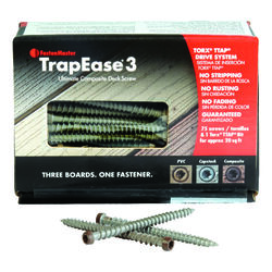 FastenMaster TrapEase 3 No. 10 S X 2-1/2 in. L Torx TTAP Flat Head Composite Deck Screws 75