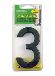 Hy-Ko 4 in. Bronze Brass Nail-On Number 3 1 pc
