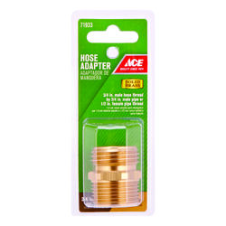 Ace 3/4 in. MHT x 3/4 in. MPT x 1/2 in. FPT Brass Threaded Hose Adapter