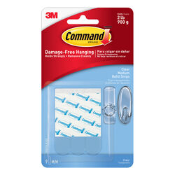 3M Command Medium Plastic Refill Strips 2-3/4 in. L 9 pk