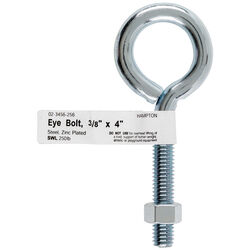 Hampton 3/8 in. S X 4 in. L Zinc-Plated Steel Eyebolt Nut Included