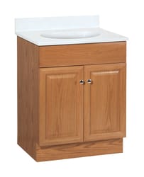 Continental Cabinets Single Oak Oak Vanity Combo 24 in. W X 18 in. D X 32 in. H