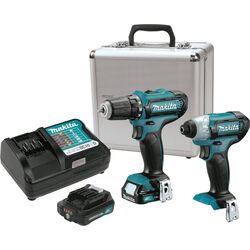 Makita CXT 12 V Cordless Brushed 2 Drill/Driver and Impact Driver Kit