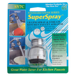 Whedon SuperSpray Dual Thread 15/16 in.- 27M x 55/64 in.-27F Chrome Plated Swivel Sprayrator