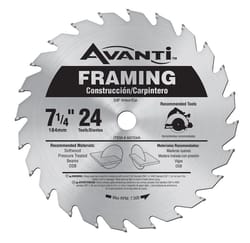 Freud Avanti 7-1/4 in. D X 5/8 in. S Carbide Tip Steel Framing Blade 24 teeth 1 pc