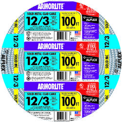 Southwire Armorlite 100 ft. 12/3 Solid Aluminum Armored MC Cable