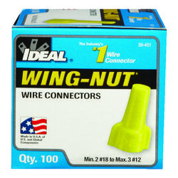 Ideal Wing-Nut Insulated Wire Wire Connector Yellow 100 pk