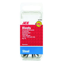 Ace 1/8 in. D X 1/8 in. R Steel Rivets Silver 25 pk