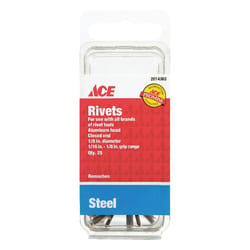Ace 1/8 in. D X 1/8 in. R Steel Rivets Silver 25 pk