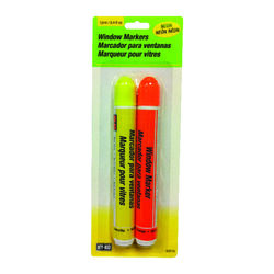Hy-Ko Neon Color Assorted Broad and Fine Tip Glass Marker 2 pk