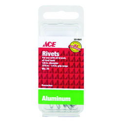 Ace 1/8 in. D X 1/4 in. R Aluminum Rivets Silver 20 pk