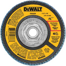 DeWalt 4-1/2 in. D X 7/8 in. S Zirconia Type 29 Flap Disc 40 Grit 1 pc