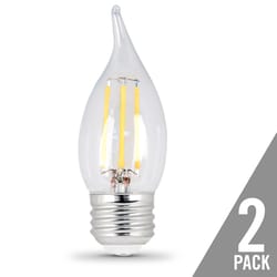 Feit Electric acre CA10 E26 (Medium) LED Bulb Soft White 40 Watt Equivalence 2 pk