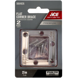 Ace 2 in. H X 2.75 in. W X 2 in. D Stainless Steel Flat Corner Brace