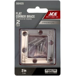 Ace 2 in. H X 2.75 in. W X 2 in. D Stainless Steel Flat Corner Brace